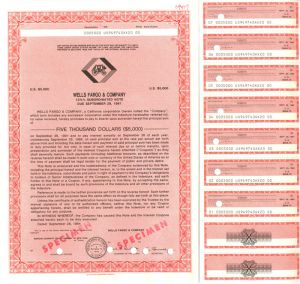 Wells Fargo and Co. - 1968 dated $5000 Bond